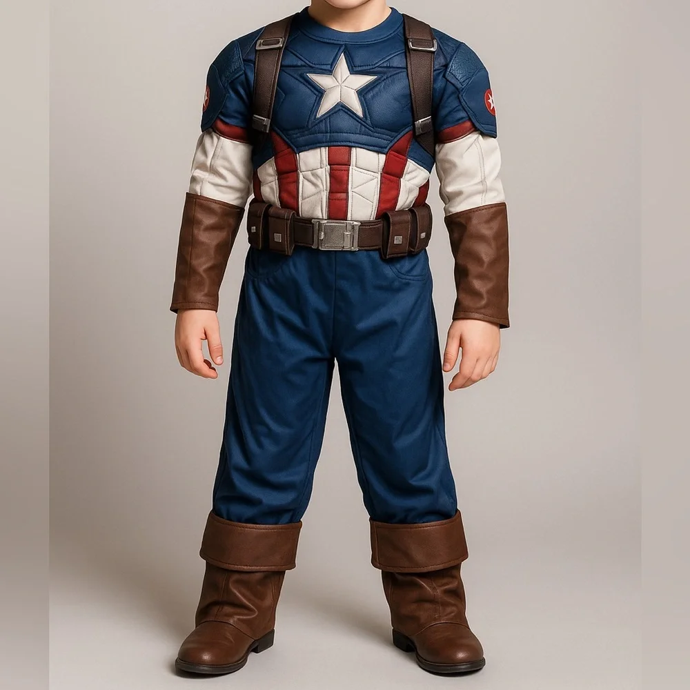 Marvel Captain America The Winter Soldier Costume Medium Kids Halloween - Picture 1 of 13